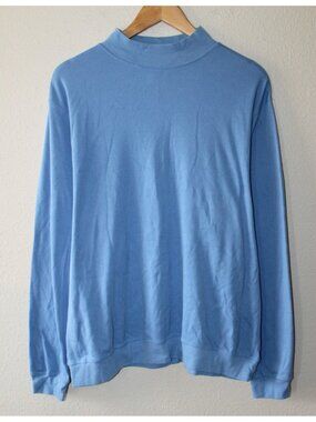 Scandia Woods Mens Blue Long Sleeve Mock Neck Shirt XL